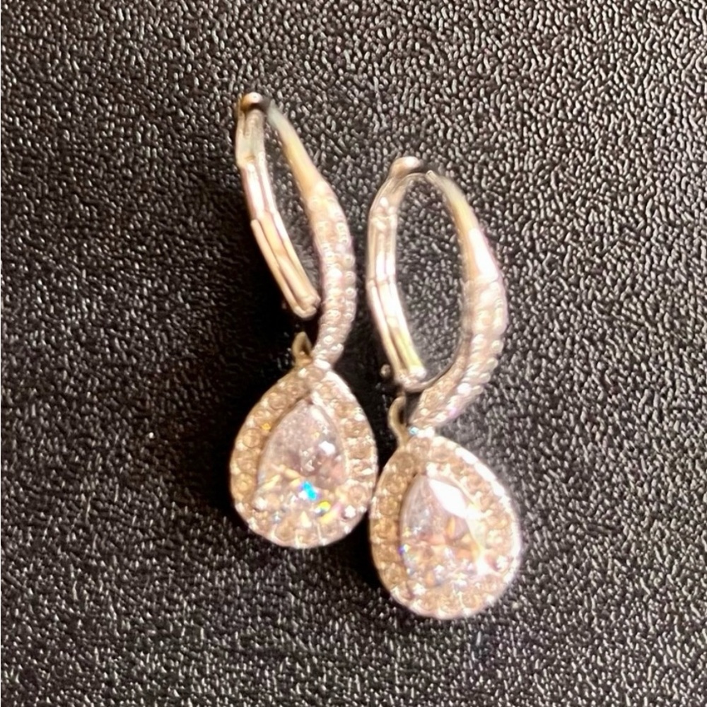 Swarovski Elegant Silver Drop Earrings